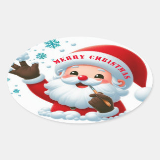 Jolly Santa Classic Ronde Stickers