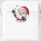 Jolly Santa Classic Ronde Stickers (Tas)