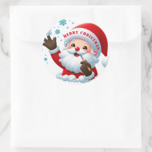 Jolly Santa Classic Ronde Stickers (Tas)