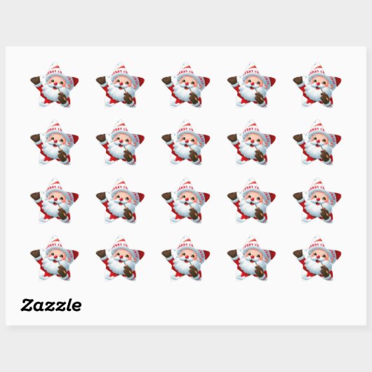 Jolly Santa Classic Ronde Stickers (Vel)
