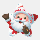 Jolly Santa Classic Ronde Stickers (Voorkant)