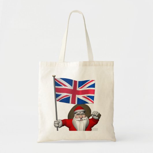 Jolly Santa Claus bezoekt de Britse Canvas tas (Voorkant)
