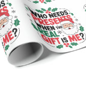 Jolly Santa Claus brengt feestelijke juichen aan i Cadeaupapier (Rol Hoek)