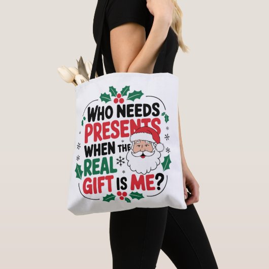 Jolly Santa Claus brengt feestelijke juichen aan i Tote Bag (Dichtbij)