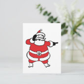 Jolly Santa Claus Calling Reindeer op kerst Feestdagenkaart (Staand voorkant)