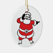 Jolly Santa Claus Calling Reindeer op kerst Keramisch Ornament (Rechts)