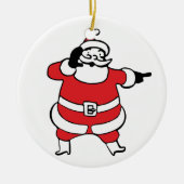 Jolly Santa Claus Calling Reindeer op kerst Keramisch Ornament (Voorkant)