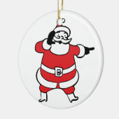Jolly Santa Claus Calling Reindeer op kerst Keramisch Ornament (Links)