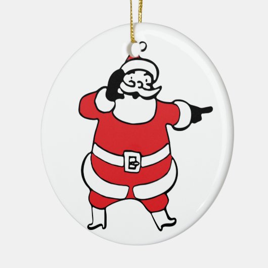 Jolly Santa Claus Calling Reindeer op kerst Keramisch Ornament (Links)