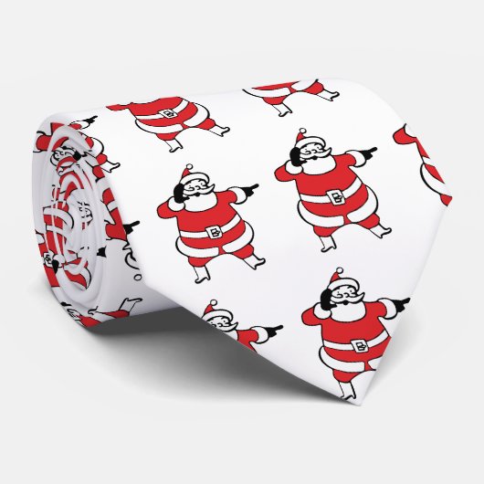 Jolly Santa Claus Calling Reindeer op kerst Stropdas (Opgerold)