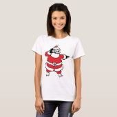 Jolly Santa Claus Calling Reindeer op kerst T-shirt (Voorkant volledig)