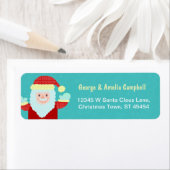 Jolly Santa Claus Cartoon Cute Etiket (Insitu)