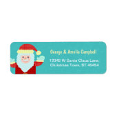 Jolly Santa Claus Cartoon Cute Etiket (Voorkant)