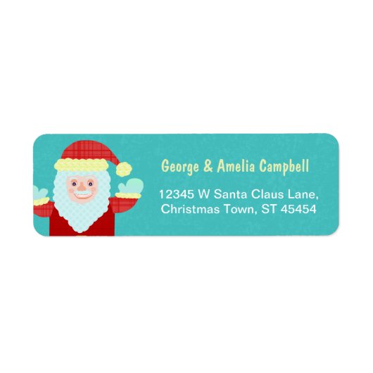 Jolly Santa Claus Cartoon Cute Etiket (Voorkant)
