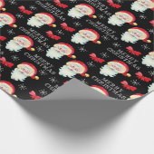 Jolly Santa Claus en Bows Kerstmis Cadeaupapier (Hoek)