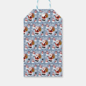 Jolly Santa Claus en Sneeuwpoppen Kerstpatroon Cadeaulabel (Achterkant)