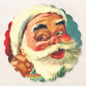 Jolly Santa Claus Face Kartonnen Onderzetters (Voorkant)