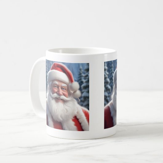 "Jolly Santa Claus - Feestelijke kerst Mok" Koffiemok (Voorkant links)