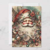 Jolly Santa Claus Gezicht Cadeaus Feestdagenkaart (Voorkant)