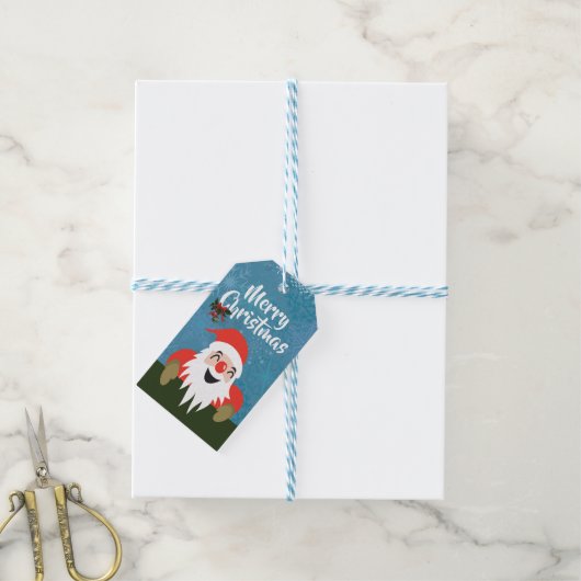 Jolly Santa Claus Gift Label Cadeaulabel (Met Touw)