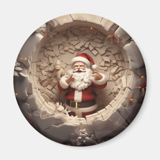 Jolly Santa Claus Holiday Magneet (Voorkant)