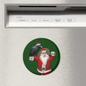 Jolly Santa Claus houdt van Black Ravens Magneet (Insitu (Vaatwasser))