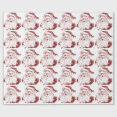 Jolly Santa Claus in Red Fun Retro Merry Kerstmis Cadeaupapier (Vlak)