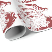 Jolly Santa Claus in Red Fun Retro Merry Kerstmis Cadeaupapier (Rol Hoek)