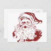 Jolly Santa Claus in Red Fun Retro Merry Kerstmis Feestdagenkaart (Voorkant / Achterkant)