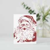 Jolly Santa Claus in Red Fun Retro Merry Kerstmis Feestdagenkaart (Staand voorkant)