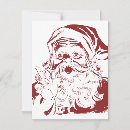 Jolly Santa Claus in Red Fun Retro Merry Kerstmis Feestdagenkaart (Voorkant)
