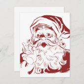 Jolly Santa Claus in Red Fun Retro Merry Kerstmis Feestdagenkaart (Voorkant / Achterkant)