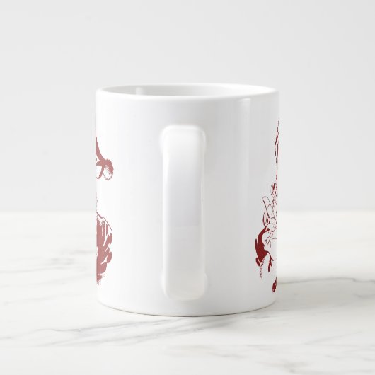 Jolly Santa Claus in Red Fun Retro Merry Kerstmis Grote Koffiekop (Achterkant)