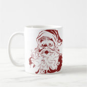 Jolly Santa Claus in Red Fun Retro Merry Kerstmis Koffiemok (Links)