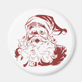 Jolly Santa Claus in Red Fun Retro Merry Kerstmis Magneet (Voorkant)