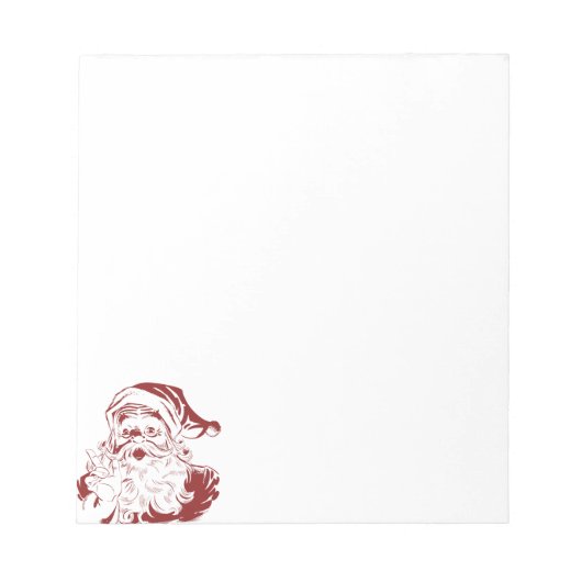 Jolly Santa Claus in Red Fun Retro Merry Kerstmis Notitieblok (Voorkant)