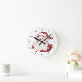 Jolly Santa Claus in Red Fun Retro Merry Kerstmis Ronde Klok (Huis)