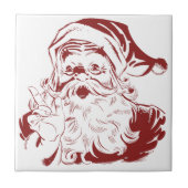 Jolly Santa Claus in Red Fun Retro Merry Kerstmis Tegeltje (Voorkant)