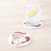 Jolly Santa Claus in Red Fun Retro Merry Kerstmis Zandsteen Onderzetter (Zijkant)