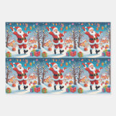 Jolly Santa Claus inpakpapier in mat (Voorkant 3)
