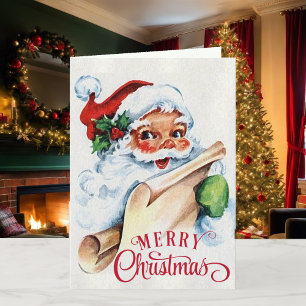 Jolly Santa Claus kerst, aangepast Feestdagen Kaart