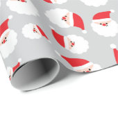Jolly Santa Claus Kerstcadeau Grijs Naadloos Cadeaupapier (Rol Hoek)