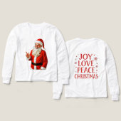 Jolly Santa Claus Making Peace Sign – Vintage Chri (Voorkant /achterkant)