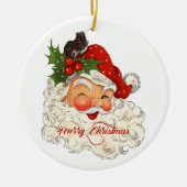 jolly Santa Claus Merry kerstfamilie Keramisch Ornament (Voorkant)