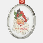  jolly Santa Claus Merry-kerstretro Metalen Ornament (Links)