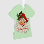  jolly Santa Claus Merry-kerstretro Ornament (voorkant)