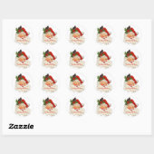 jolly Santa Claus Merry-kerstretro Ronde Sticker (Vel)