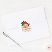jolly Santa Claus Merry-kerstretro Ronde Sticker (Envelop)