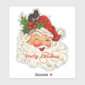  jolly Santa Claus Merry-kerstretro Sticker (Vel)