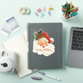  jolly Santa Claus Merry-kerstretro Sticker (iPad Cover)